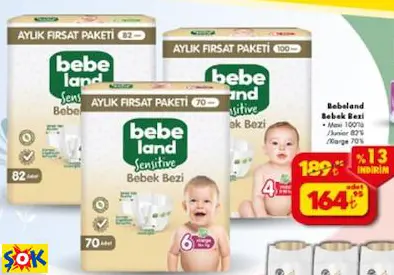 BEBELAND BEBEK BEZİ MAXİ 100'LÜ/JUNİOR 82'Lİ/XLARGE 70'Lİ
